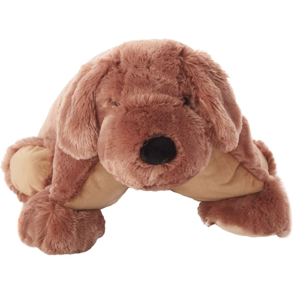 Nourison N0583 Mina Victory Plushlines Brown Dog Plush Animal Pillow Toy in BROWN