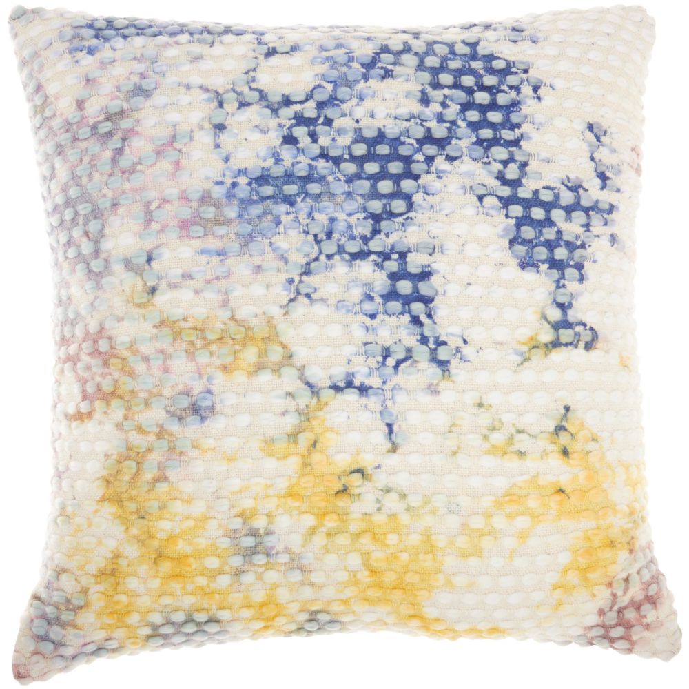 Nourison AQ407 Mina Victory Life Styles Hand Stitched Tiedye Multicolor Throw Pillow in Multicolor