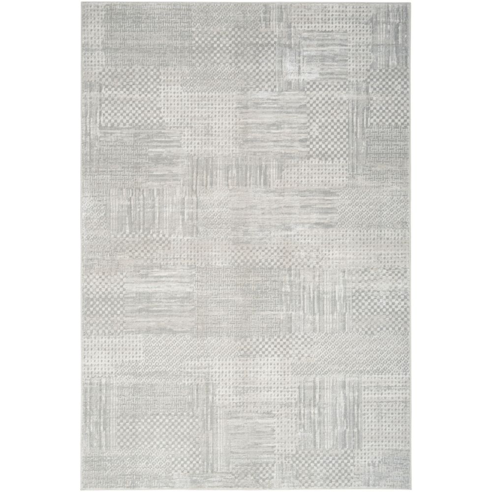 Nourison GLM09 Glam Area Rug in Silver Grey, 5