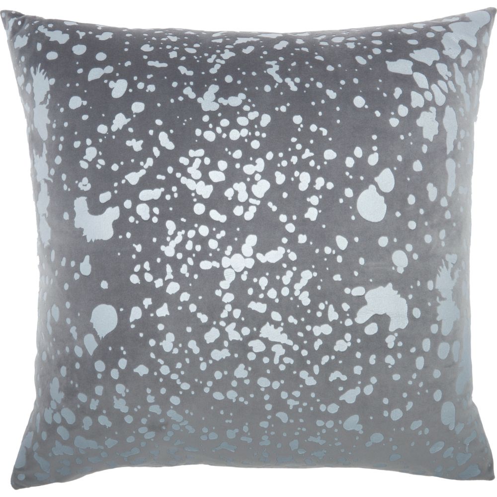 Nourison QY168 Luminescence Metallic Splash Light Grey Throw Pillow in Lt Grey