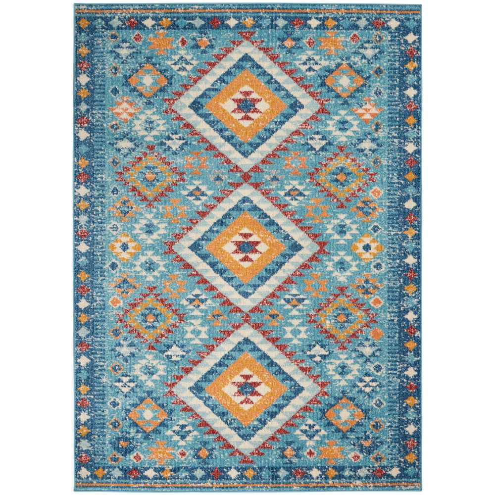 Nourison PSN47 Passion 5 Ft. 3 In. x 7 Ft. 3 In. Area Rug in Blue/Multicolor