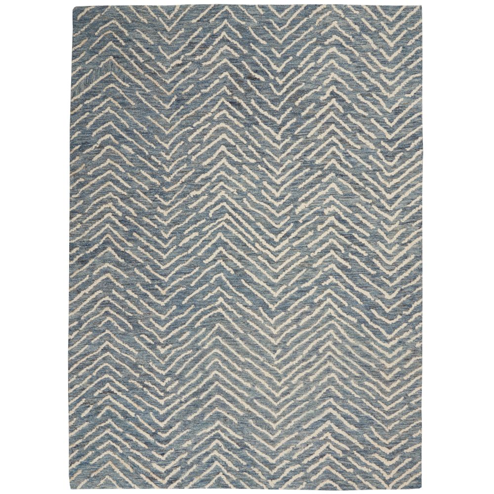 Nourison VAI02 Vail 3 Ft. 9 In. x 5 Ft. 9 In. Area Rug in Indigo/Ivory