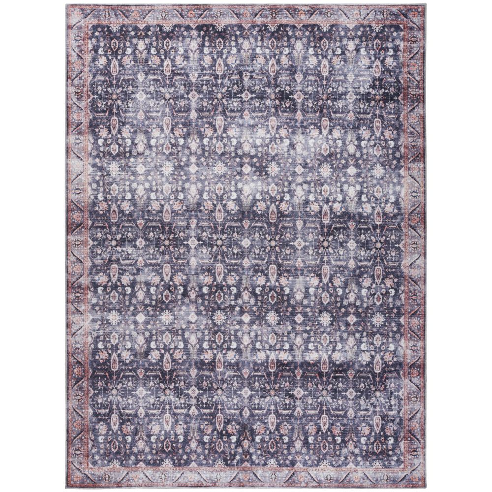 Nourison WSB06 Washable Brilliance 5 ft. 3 in. x 7 ft. 3 in. Rectangle Area Rug in Navy / Ivory