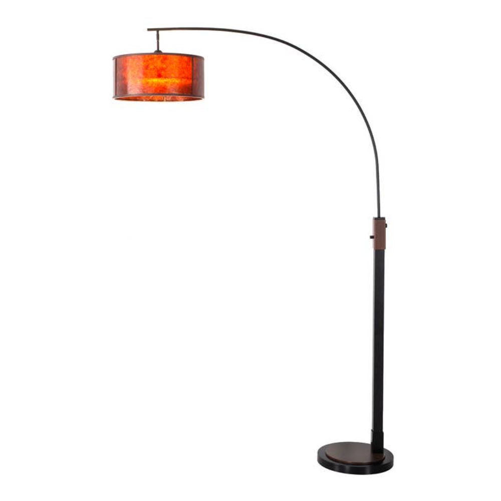 Nova Lighting 217722 Layers 85" Natural Mica 1 Light Arc Lamp in Charcoal Gray and Gunmetal with Dimmer Switch