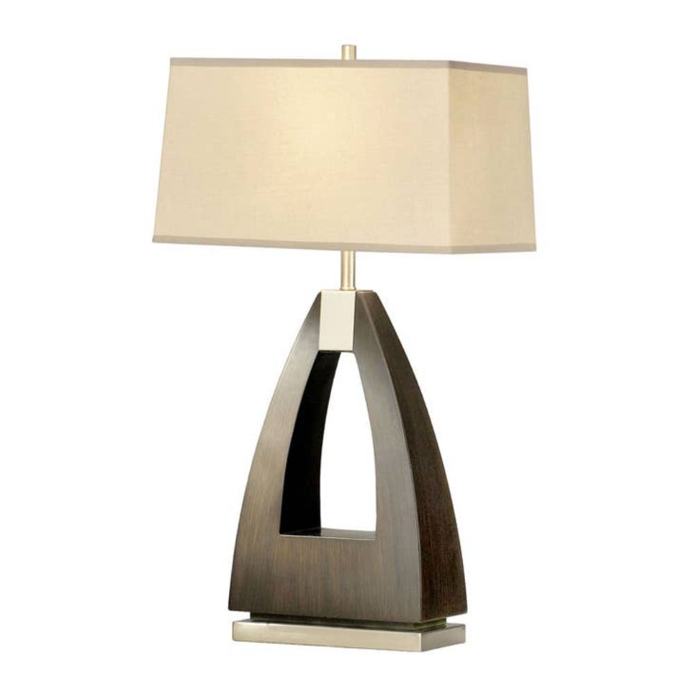 Nova Lighting 10392 Trina 30" Table Lamp in Pecan Woodand Brushed Nickel with 3-Way Rotary Switch