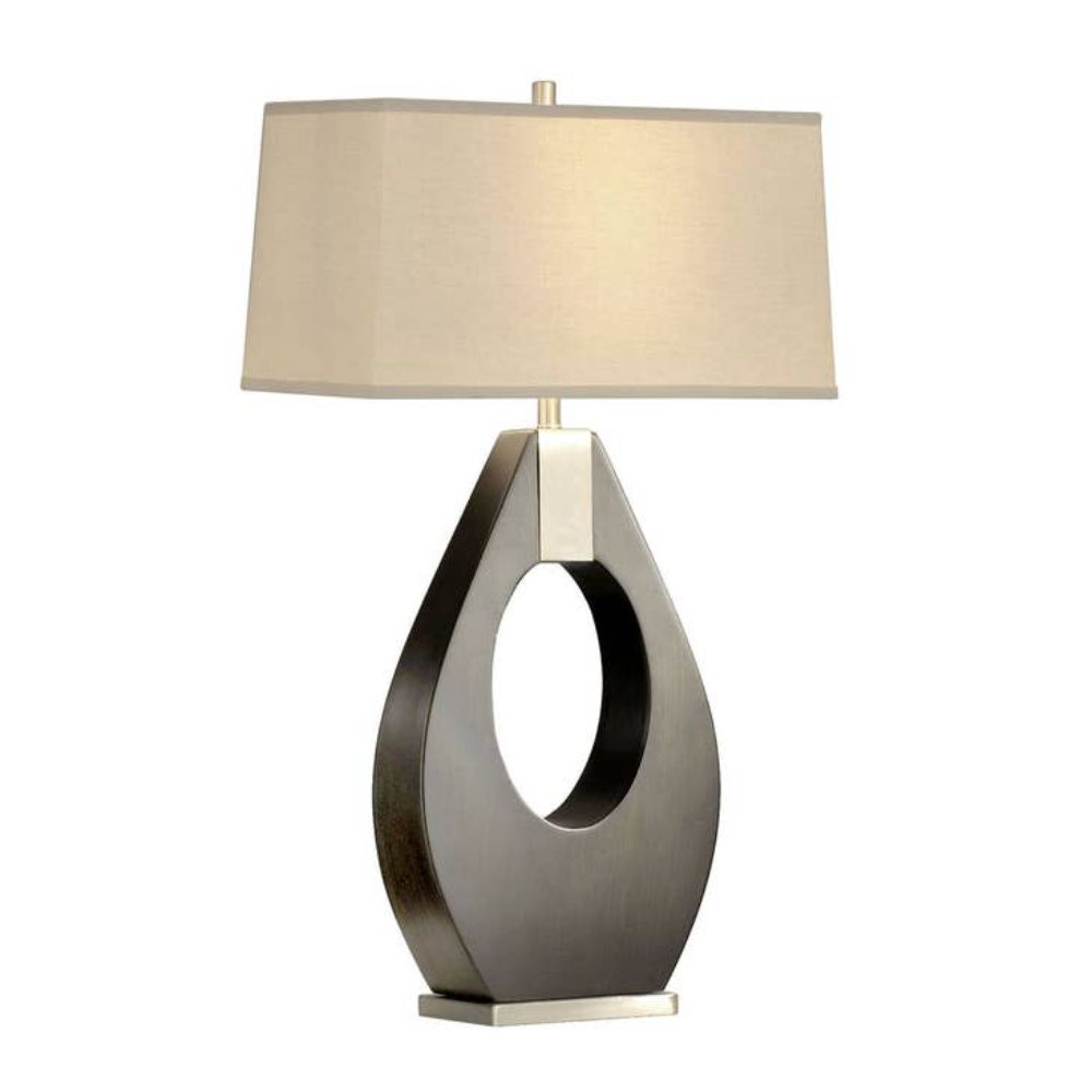 Nova Lighting 10394 Pearson 30" Table Lamp in Pecan Wood and Brushed Nickel with 3-Way Rotary Switch