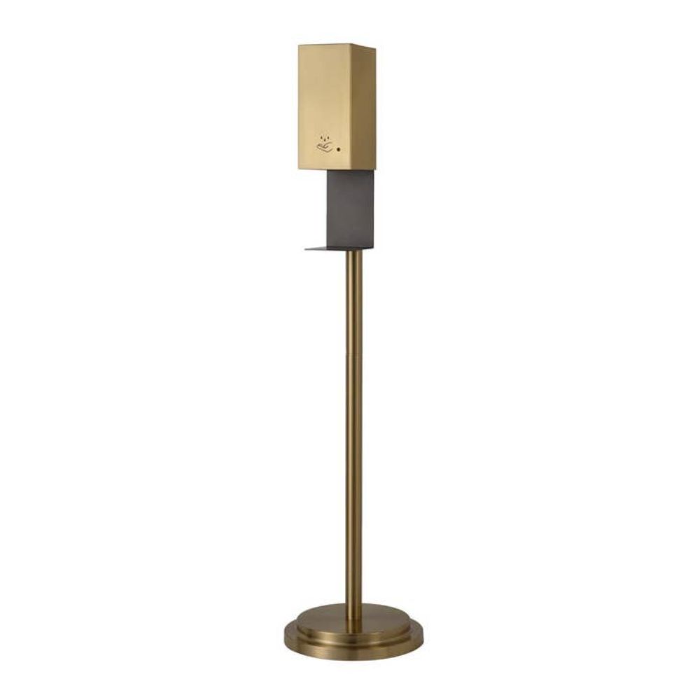 Nova Lighting 7020545BB Hand Sanitizer 54" floor Stand Dispenser in Brushed Brass with touchless powermist feature