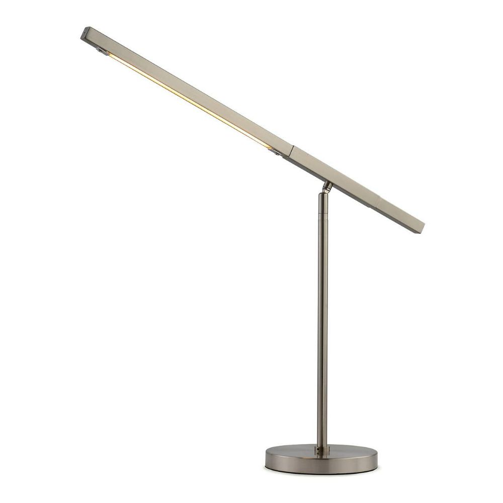 Nova Lighting 1011572SN Port Desk Lamp | Contemporary Dimmable | LED Light, Satin Nickel