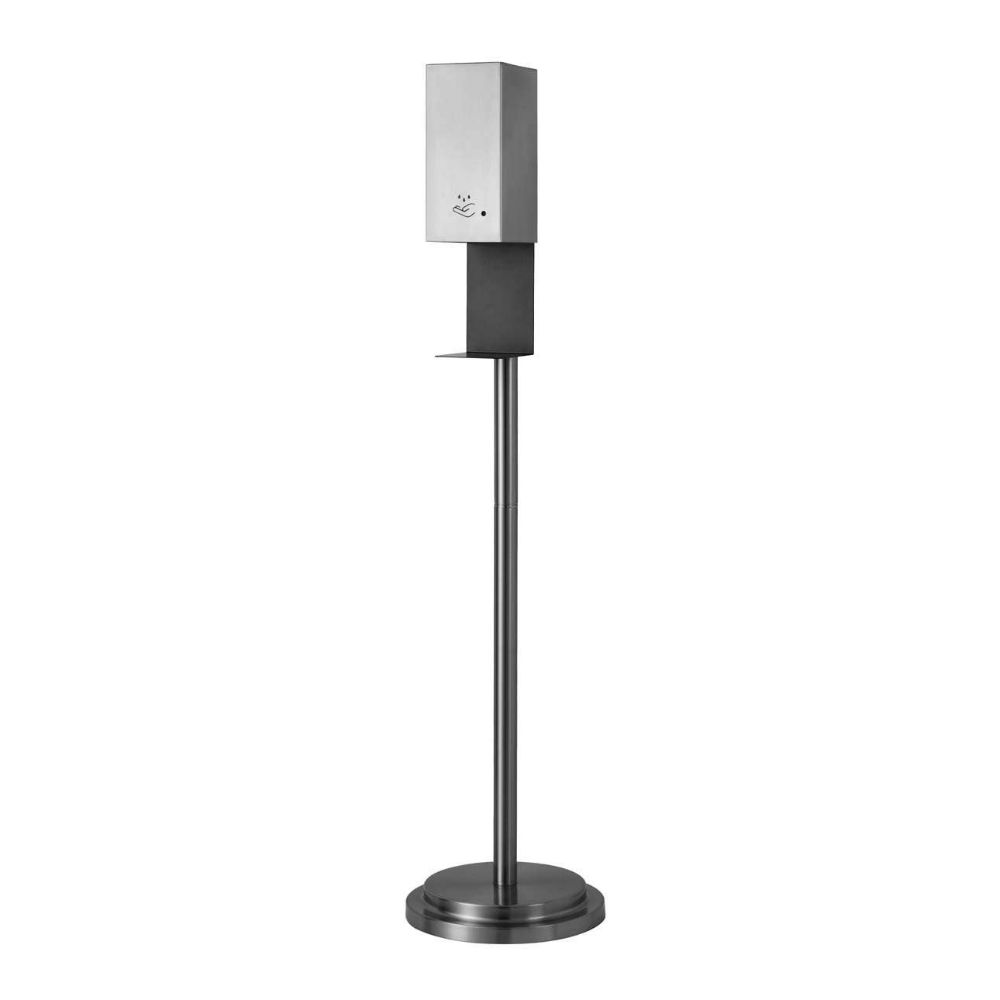 Nova Lighting 7020545SN Hand Sanitizer 54" floor Stand Dispenser in Satin Nickel with touchless powermist feature
