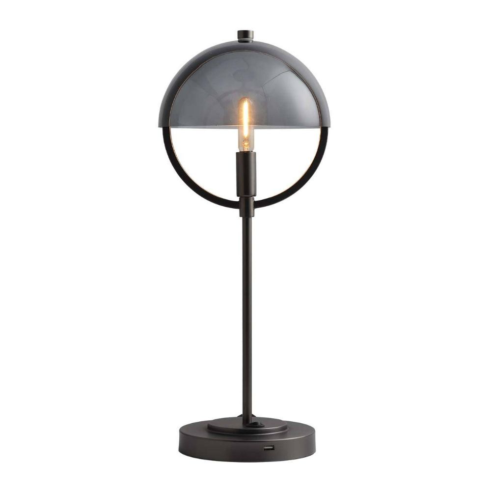 Nova Lighting 1012350GM Saturnia Table Lamp | Fog Glass | USP Support | Gunmetal