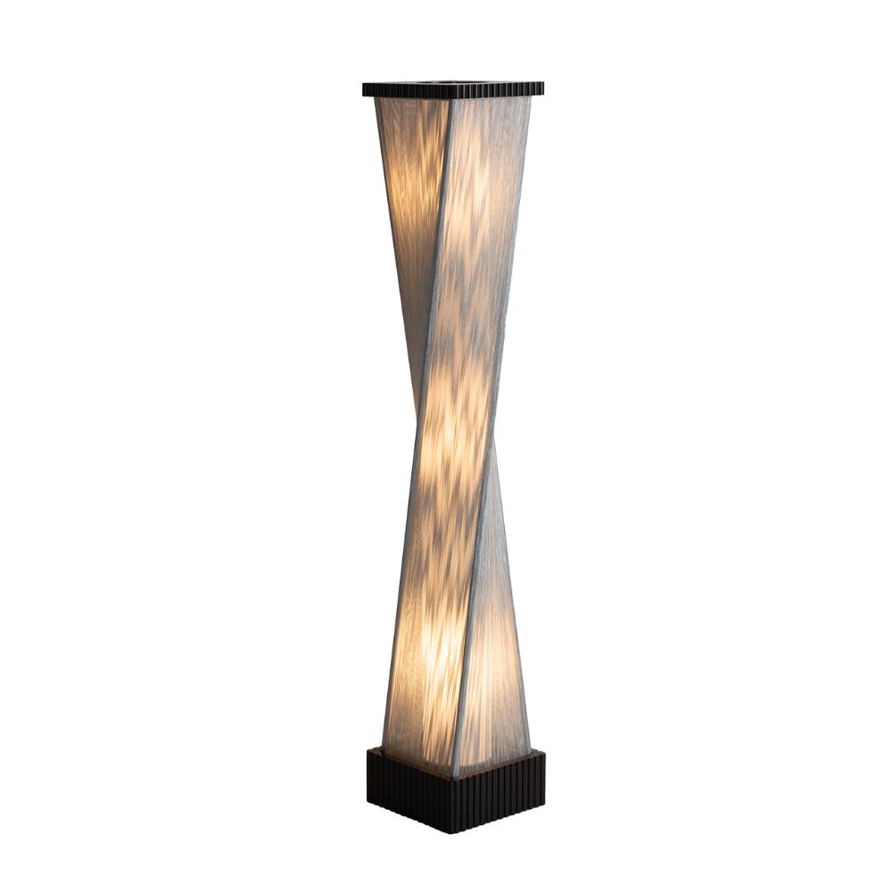 Nova Lighting 10039DB Torque Accent Floor Lamp - Ebony Finish, Silver String Shade, Dimmer