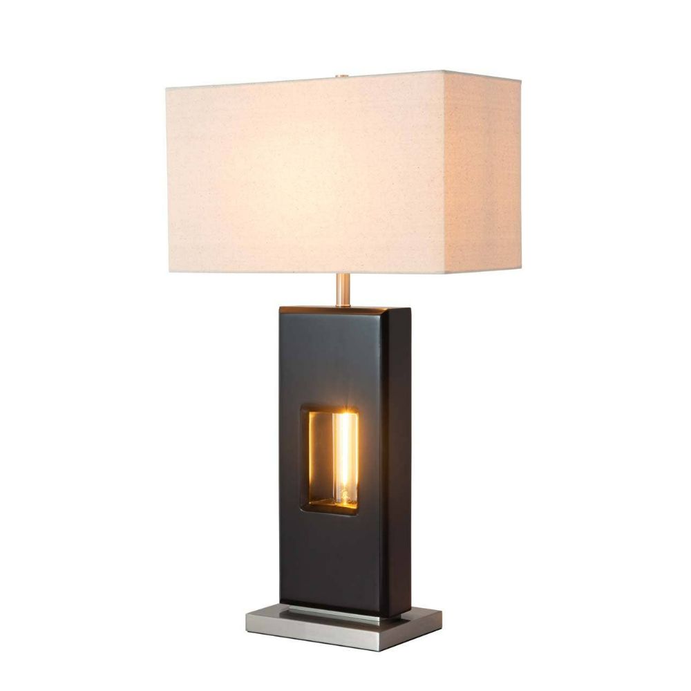 Nova Lighting 101199DB Deus Ex Machina 29" Table Lamp in Espresso and Brushed Nickel with night light feature and dimmer switch