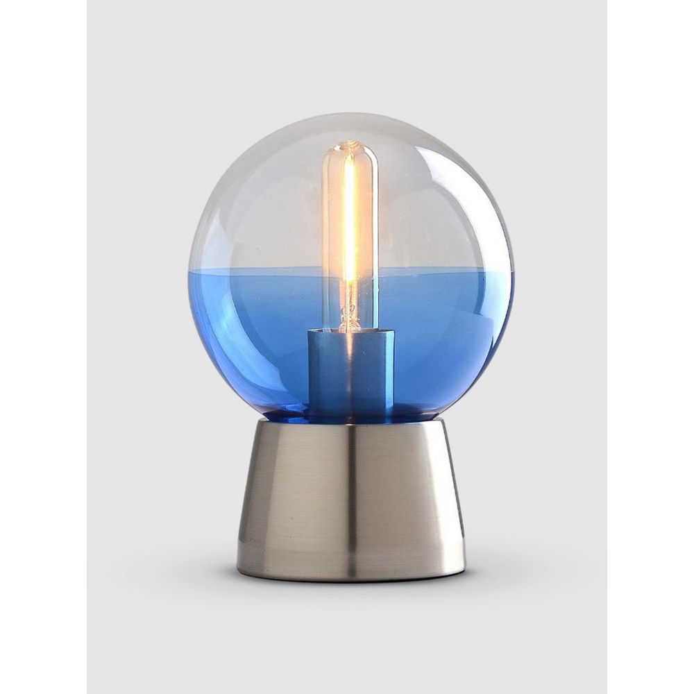 Nova Lighting 1011004 Surfrider Accent Lamp, Ocean Blue 6" Satin Nickel Dimmer
