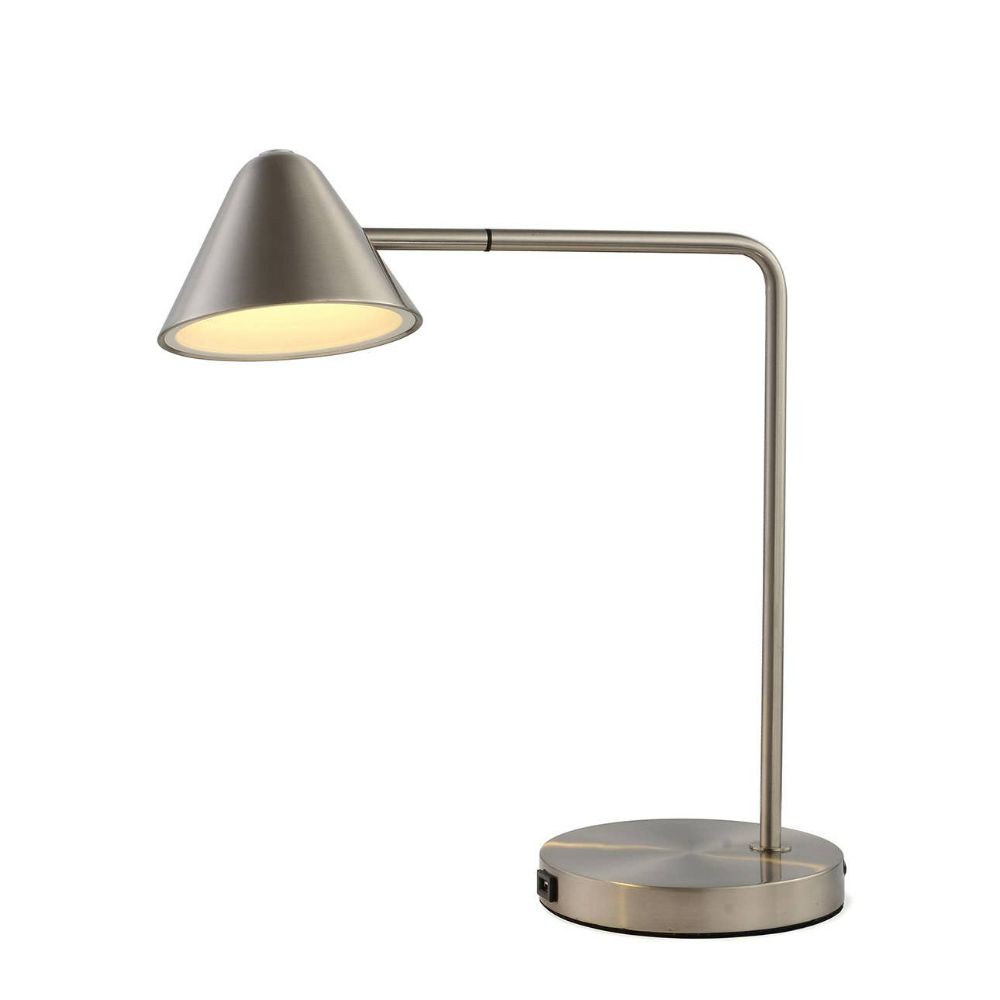 Nova Lighting 1011589SN Cove 19" Table Lamp in Satin Nickel with On/Off Switch