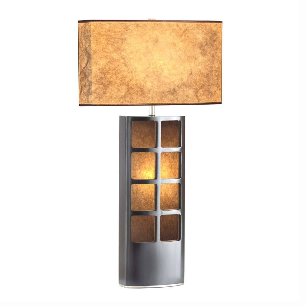 Nova Lighting 0472DT Ventana 32" Table Lamp in Espresso and Brushed Nickel with night light feature and 4-Way Rotary switch