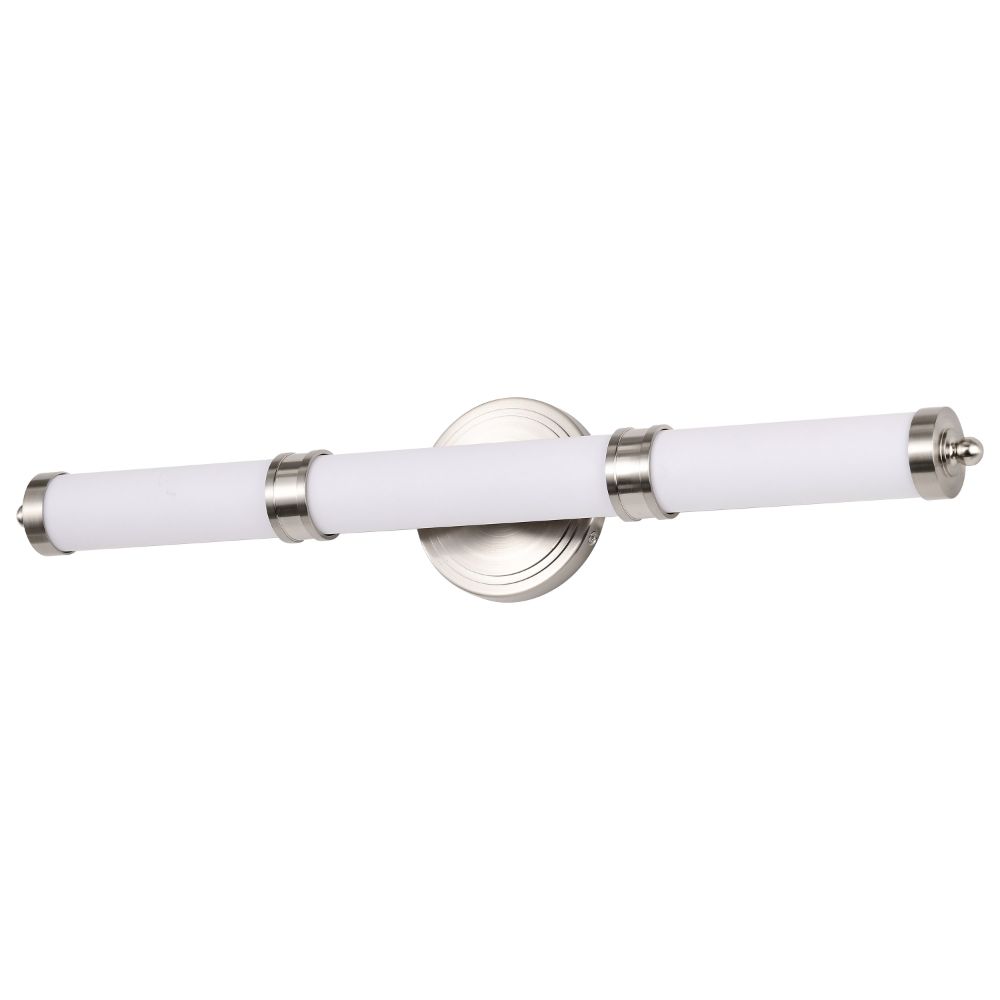 Nuvo 62-1535 Kagen Medium Vanity; LED; Brushed Nickel Finish; White Acrylic Lens
