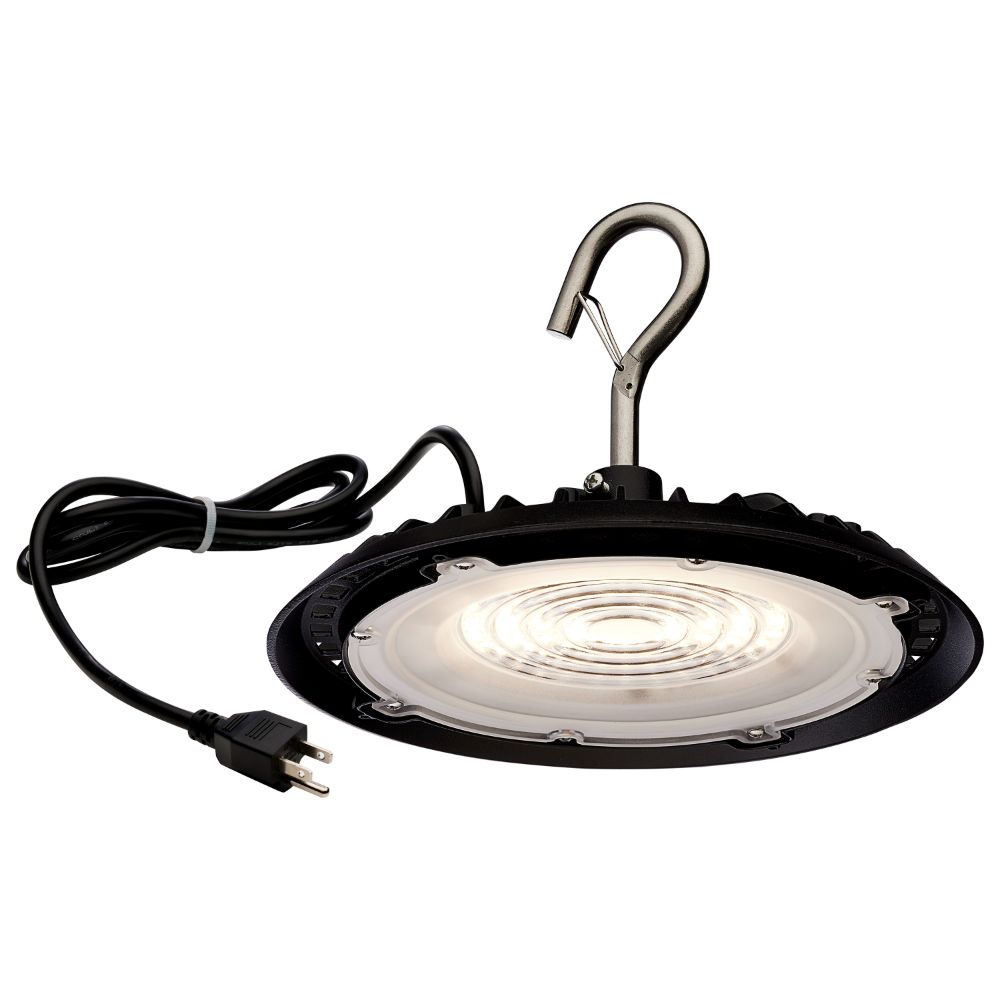 Nuvo 65-960 60 Watt; Hi-Pro Shop Light with Plug; 8 Inch; 3000K; Black Finish; 120 Volt