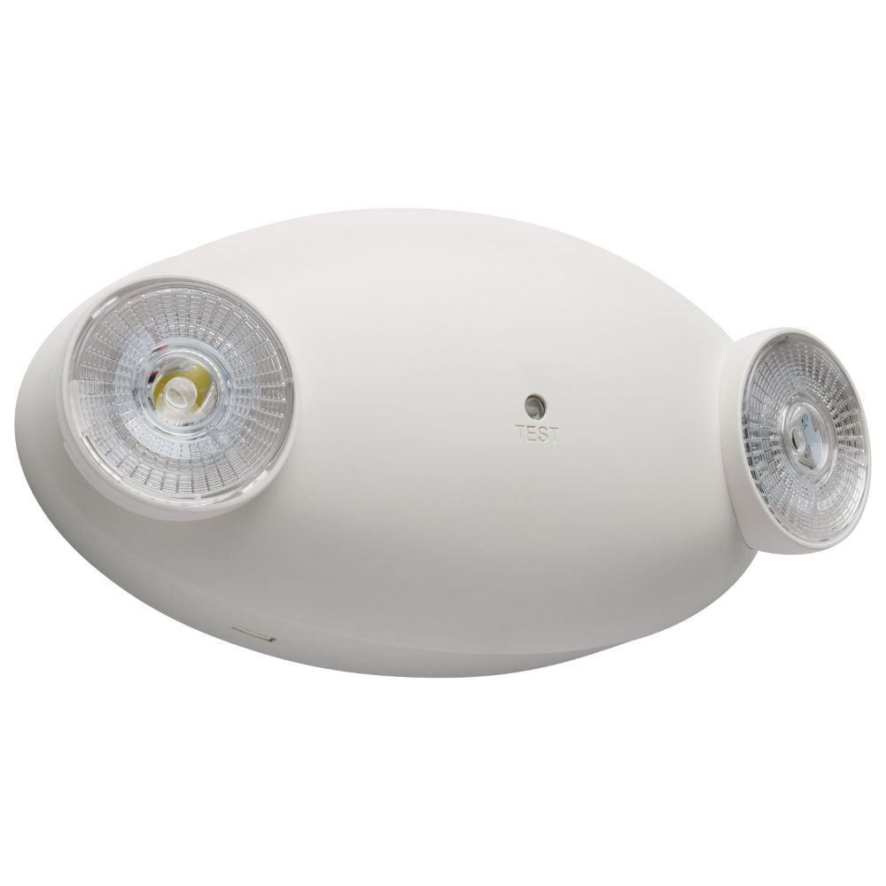 Satco 67-139 Emergency Light; Dual Head; 120/277 Volts; White Finish; Remote Compatible