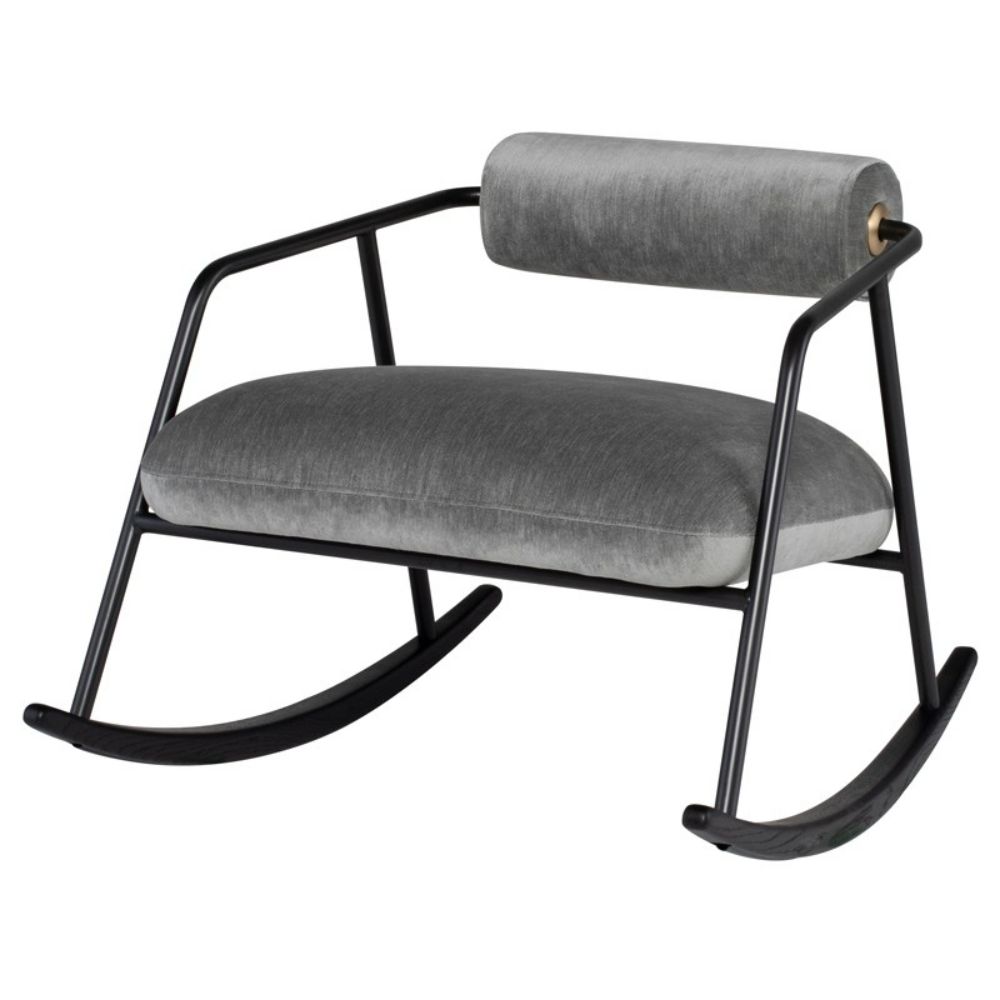 District Eight HGDA820 Cyrus Occasional Chair with Limestone Seat and Charred Black Oak Frame in Matte Limestone