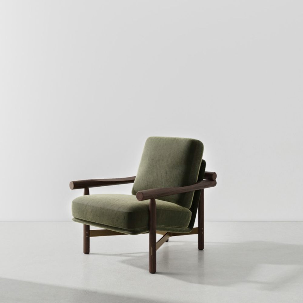 Nuevo HGDB137 Stilt Occasional Chair  - Fler Forest Seat and Smoked Legs