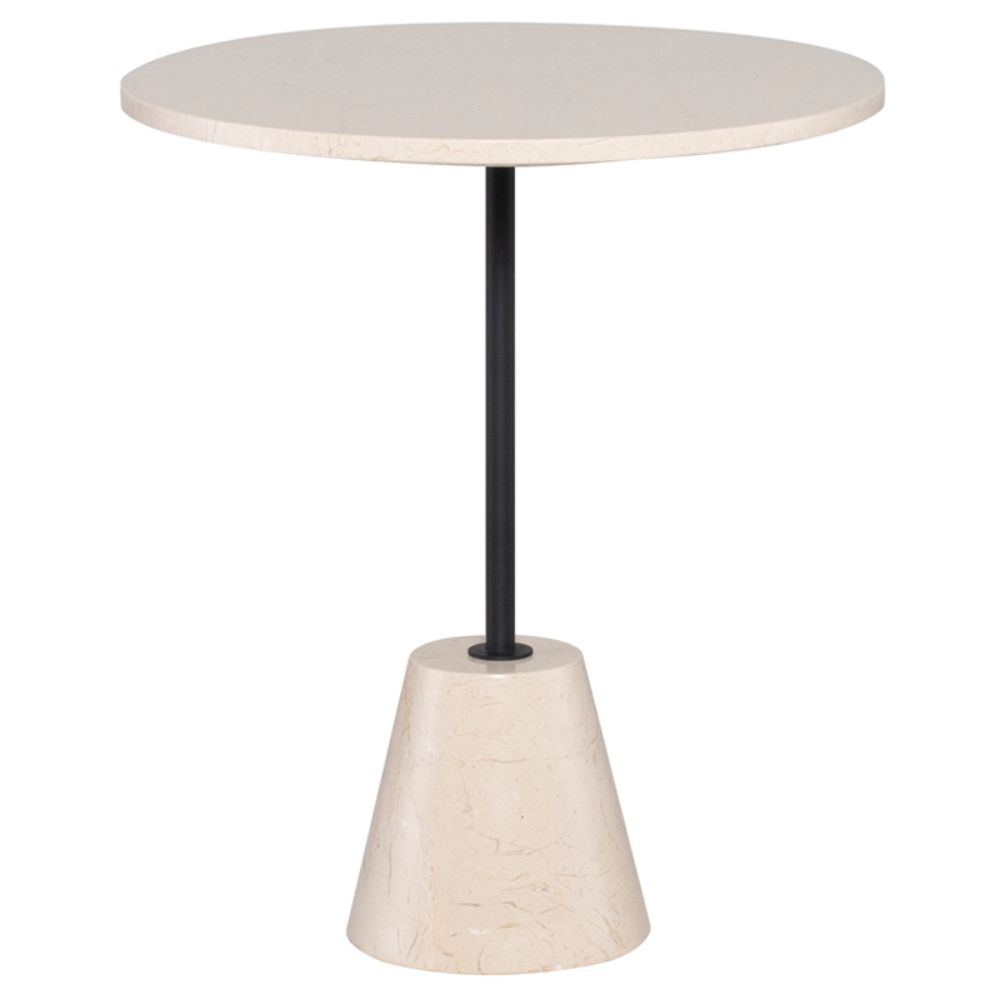 Nuevo HGMM179 Bianca Side Table  - Cappuccino Top and Black Stem