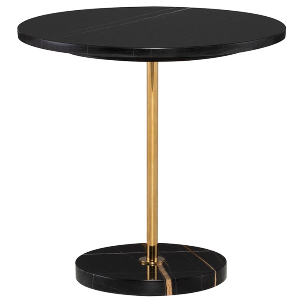 Nuevo HGMM180 Aida Side Table  - Noir Top and Gold Stem