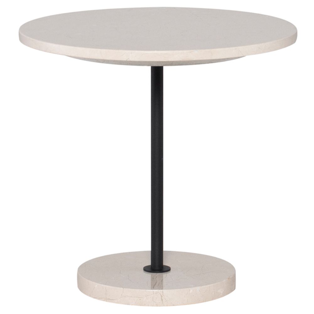 Nuevo HGMM182 Aida Side Table  - Cappuccino Top and Black Stem