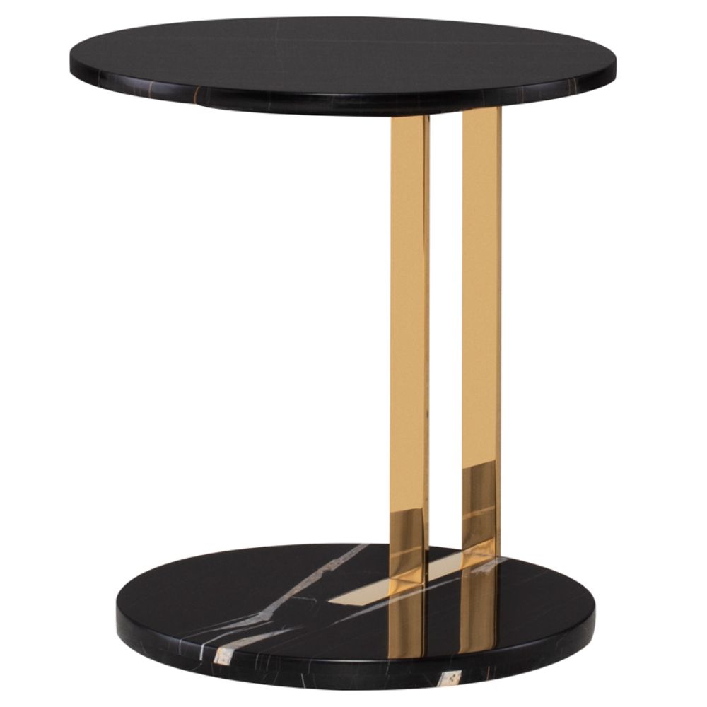 Nuevo HGMM183 Lia Side Table  - Noir Top and Gold Base