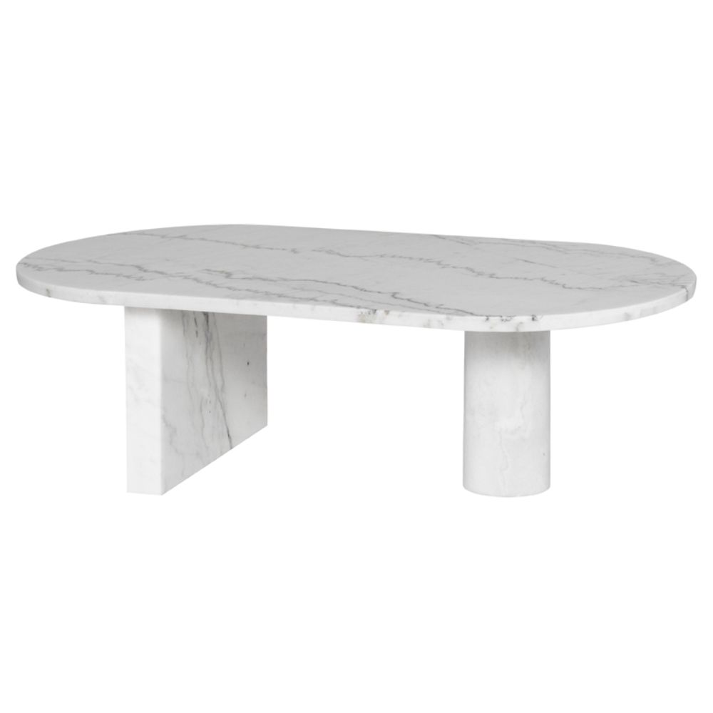 Nuevo HGMM190 Stories Coffee Table  - White Top and White Legs