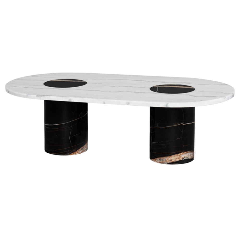 Nuevo HGMM202 Stevie Coffee Table  - White Top and Noir Inlay