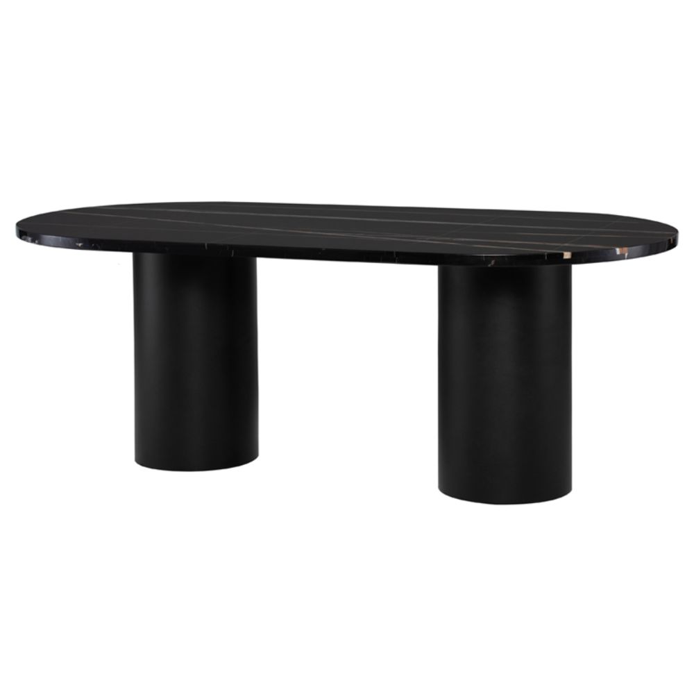Nuevo HGMM223 Ande Dining Table  - Noir Top and Black Legs