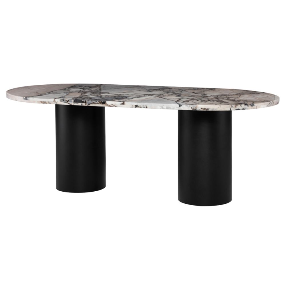 Nuevo HGMM227 Ande Dining Table  - Luna Top and Black Legs