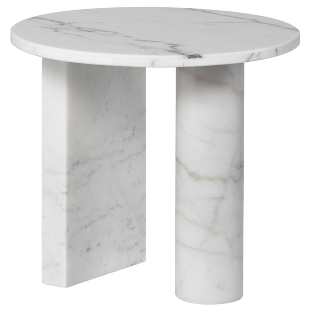 Nuevo HGMM231 Stories Side Table  - White Top and White Legs