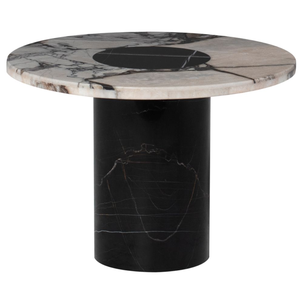 Nuevo HGMM238 Stevie Side Table  - Luna Top and Noir Inlay