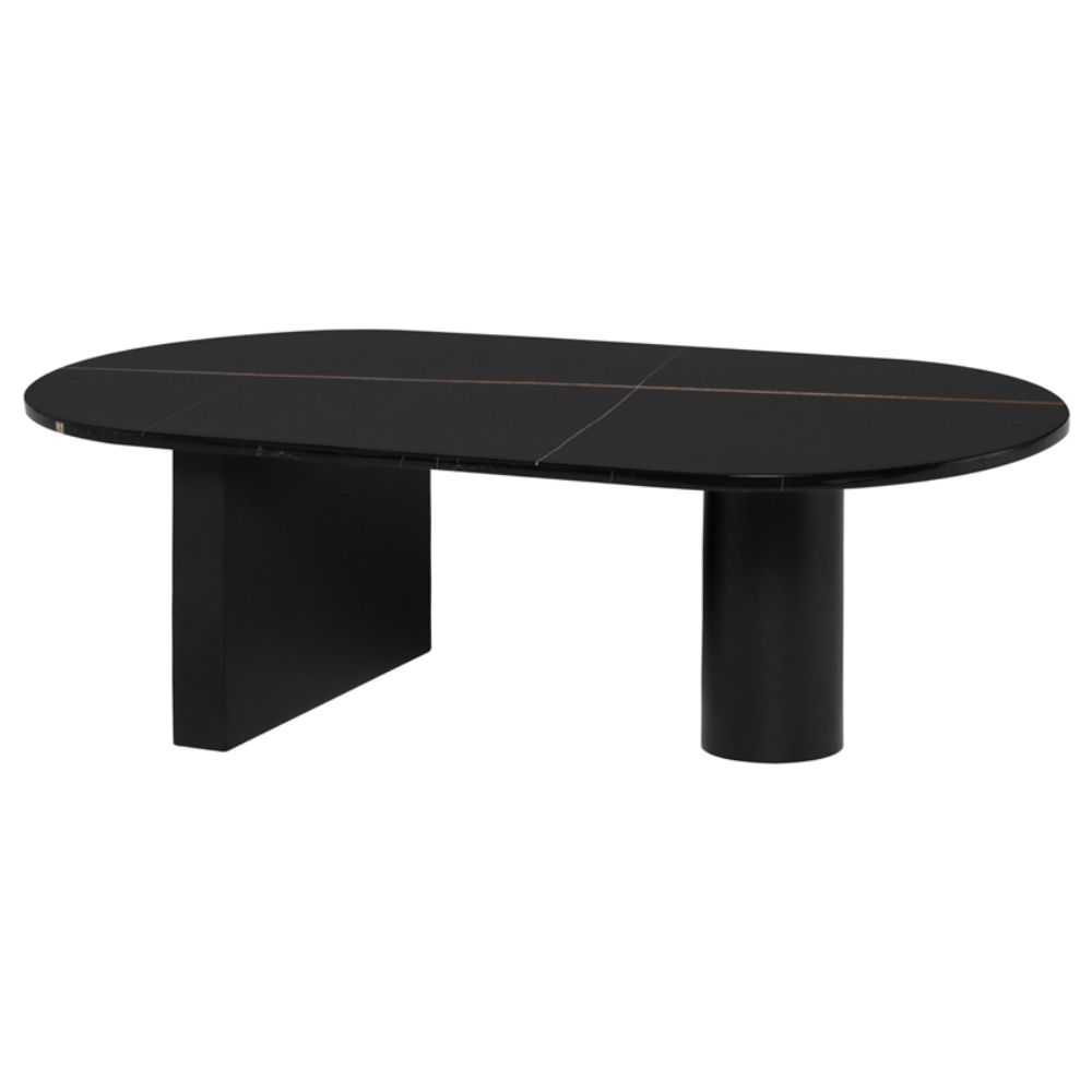 Nuevo HGMM241 Stories Coffee Table  - Noir Top and Black Legs