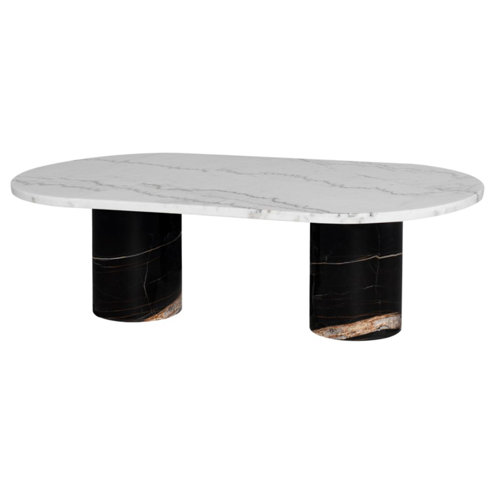 Nuevo HGMM244 Ande Coffee Table  - White Top and Noir Legs