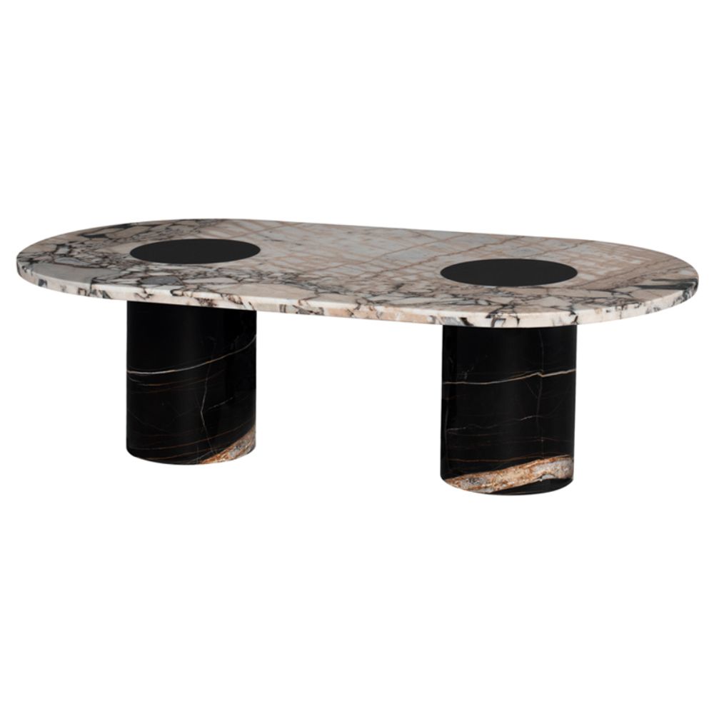 Nuevo HGMM246 Stevie Coffee Table  - Luna Top and Noir Inlay