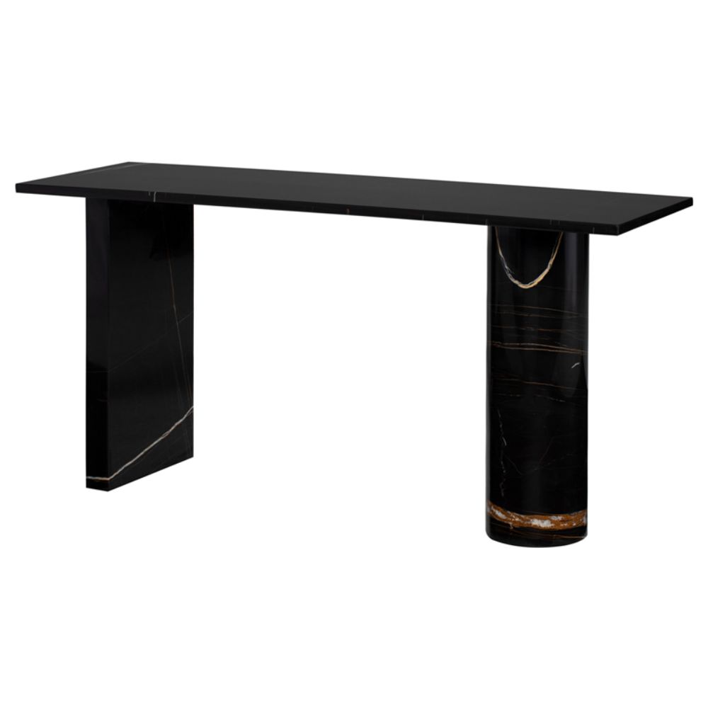Nuevo HGMM247 Stories Console Table  - Noir Top and Noir Legs