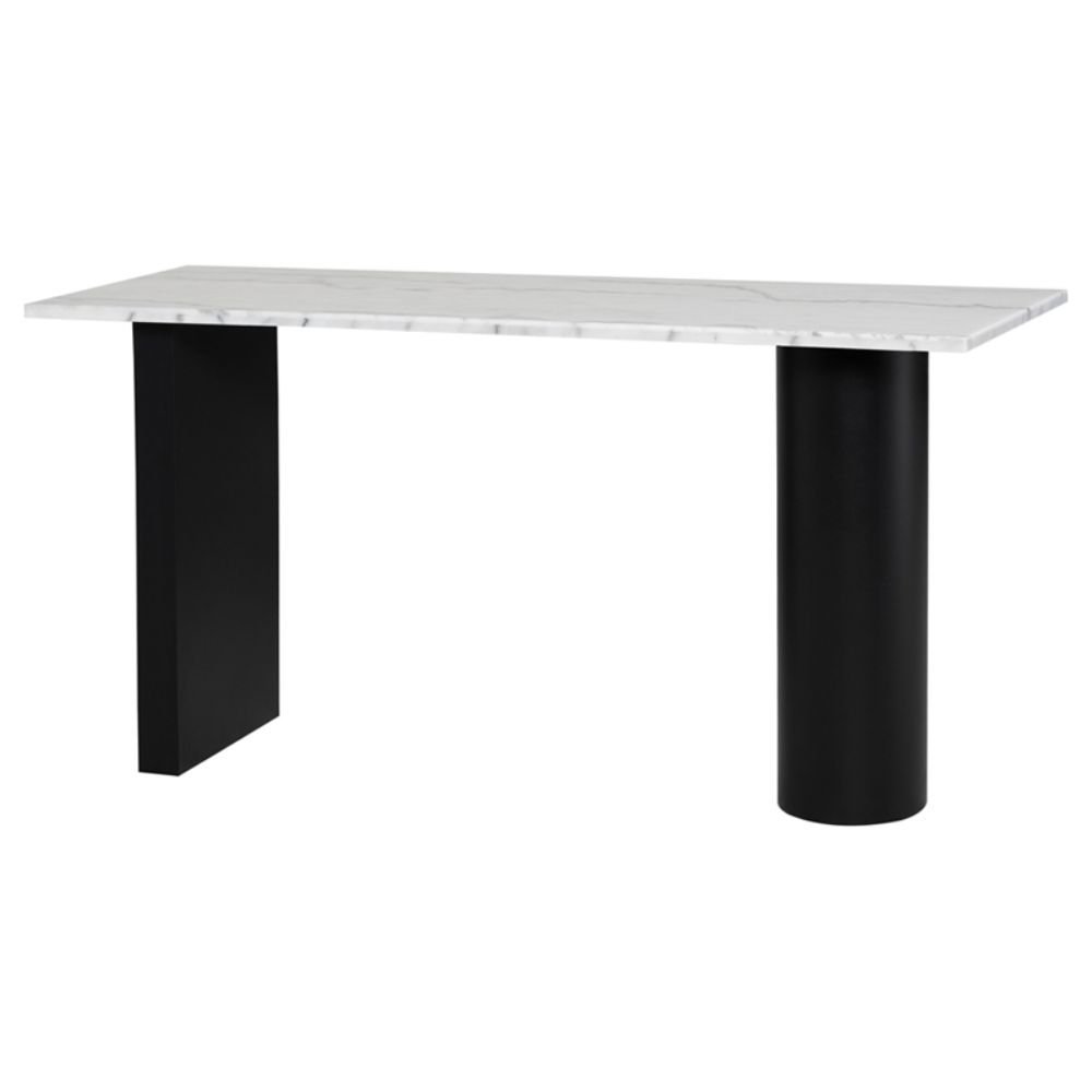 Nuevo HGMM250 Stories Console Table  - White Top and Black Legs