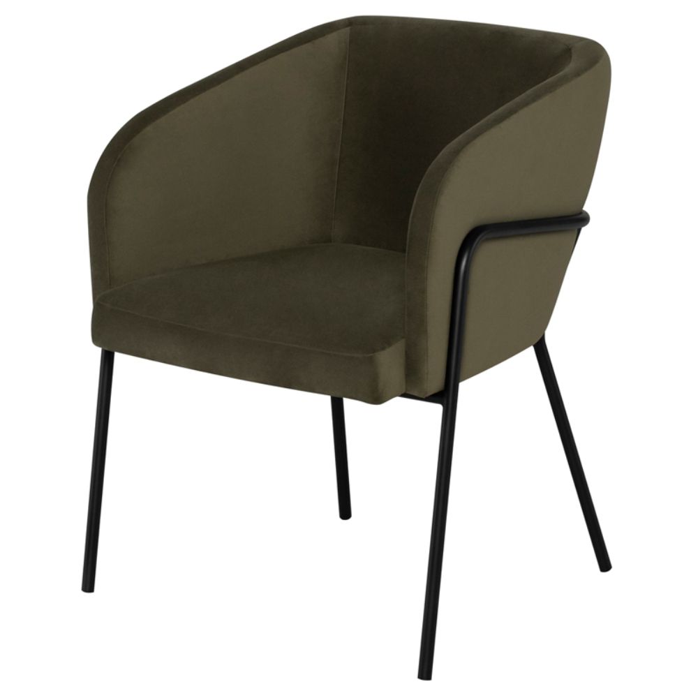 Nuevo HGMV394 Estella Dining Chair  - Safari Seat and Black Frame