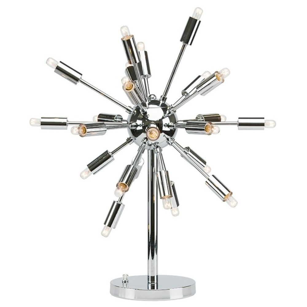 Nuevo HGRA472 Sputnik Chrome Steel Fixture with Chrome Steel Base Table Light in Chrome Silver