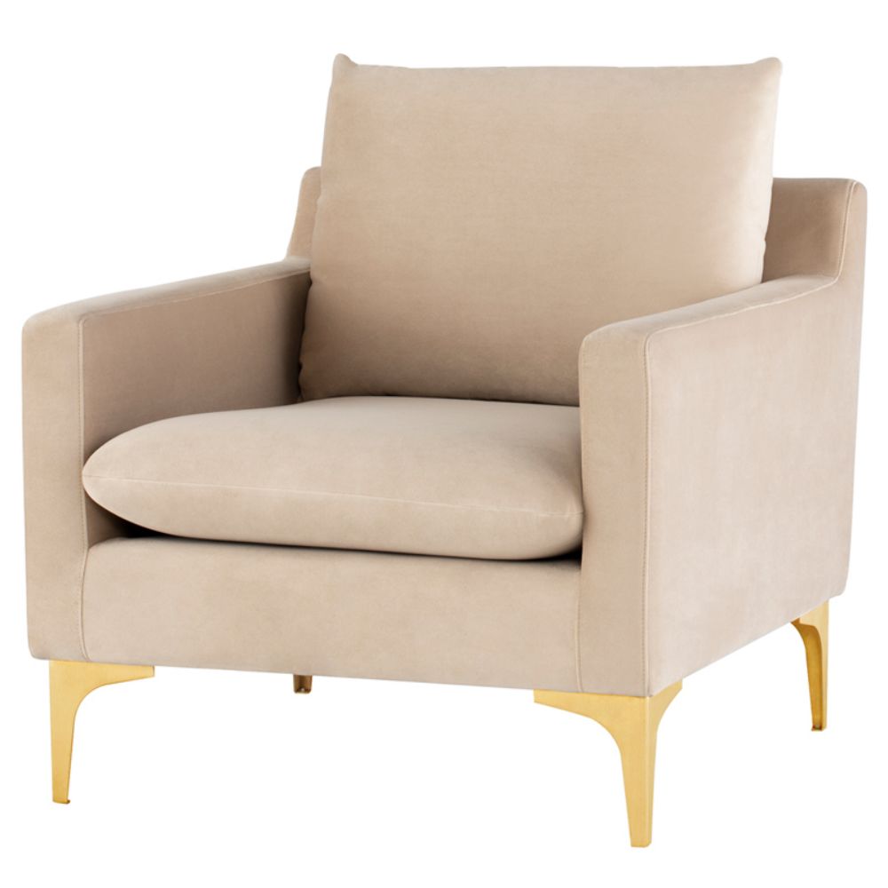 Nuevo HGSC571 Anders Single Seat Sofa in Nude/Gold