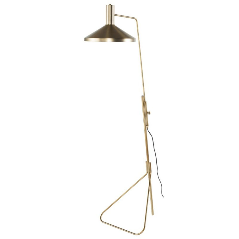 Nuevo HGSK236 The Conran Brushed Gold Body Floor Light in Brushed Gold