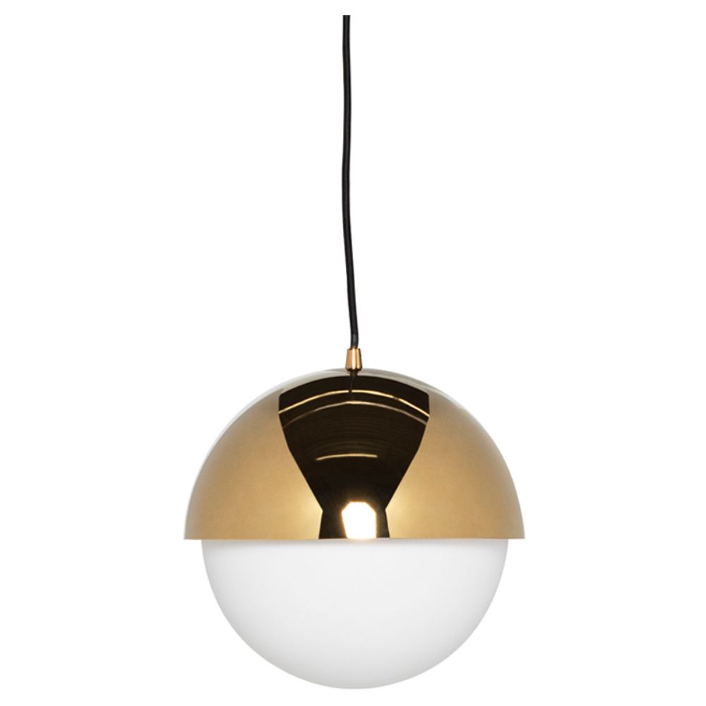Nuevo HGSK628 Demi Pendant Lighting  - Gold Base and White Shade