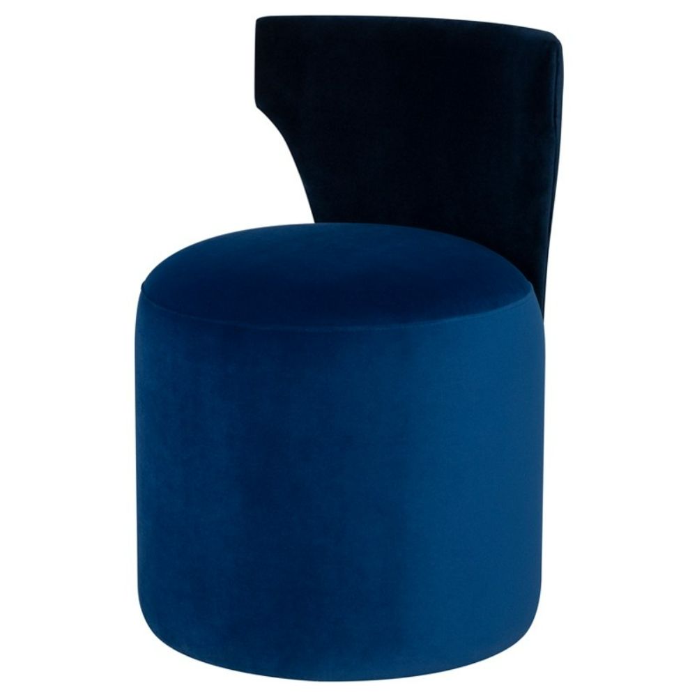 Nuevo HGSN376 Mina Dining Chair with Dusk Velour Backrest and Sapphire Velour Seat in Matte Dusk