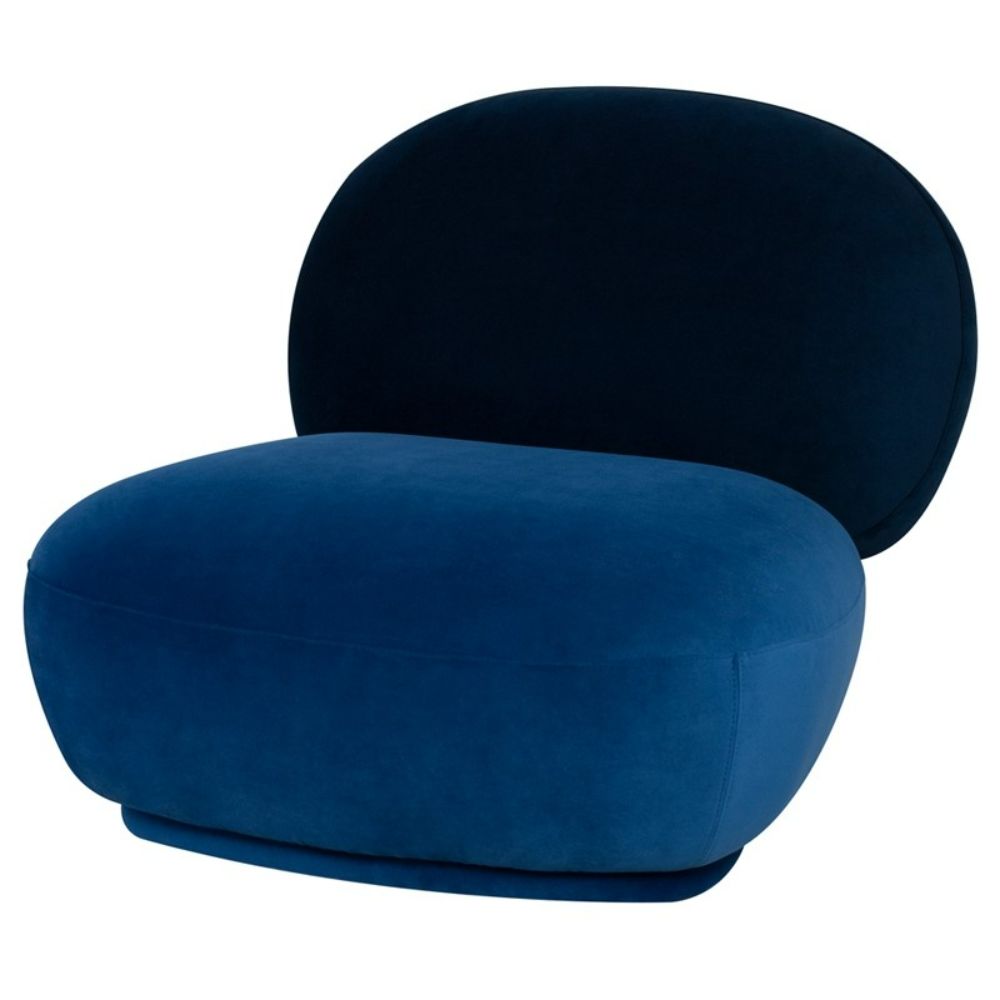 Nuevo HGSN380 Seba Occasional Chair with Dusk Velour Backrest and Sapphire Velour Seat in Matte Dusk