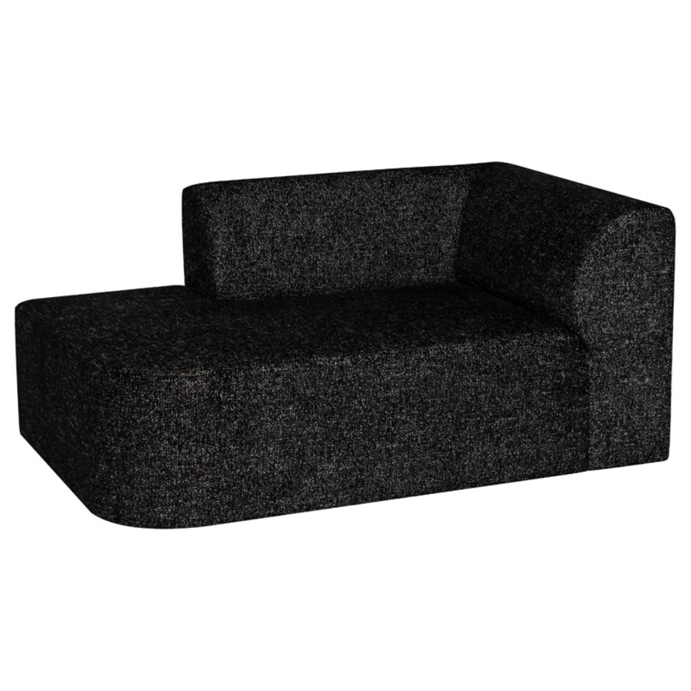 Nuevo HGSN513 Isla Modular Lhf Chaise Sofa  - Salt & Pepper Seat and Black Legs