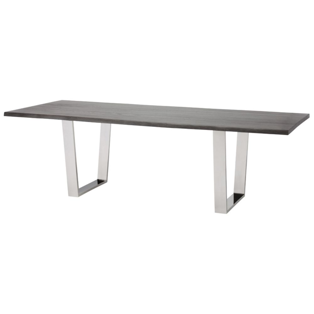 Nuevo HGSR247 Versailles Dining Table in Oxidized Grey/Silver