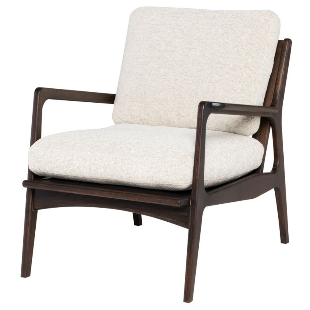 Nuevo HGSR824 Draper Occasional Chair with Shell Boucle and Seared Oak Frame in Matte Shell