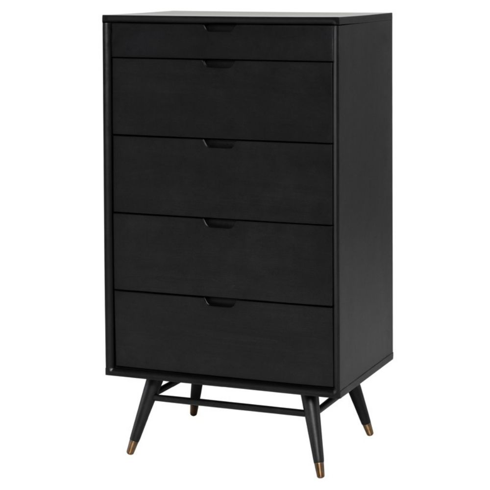 Nuevo HGST147 Case Dresser Cabinet with Black Ash in Matte Black